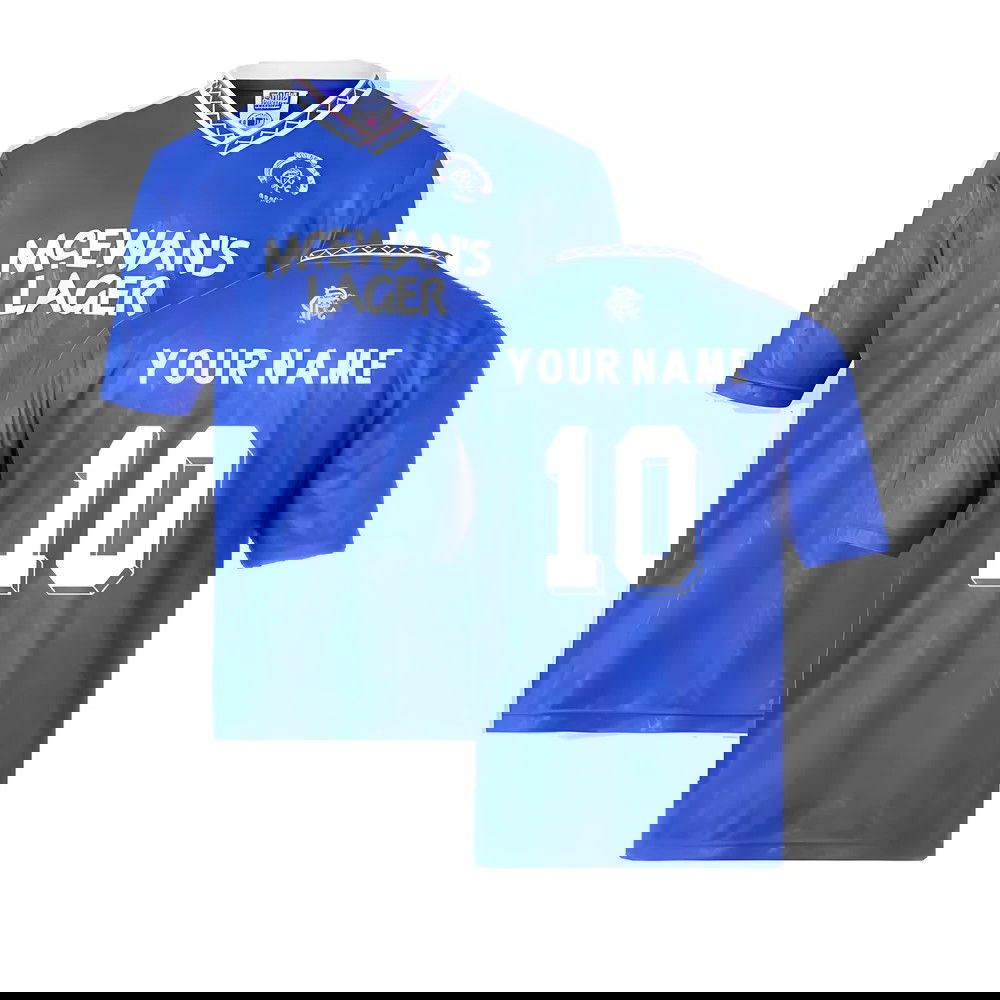 Rangers 1990 Home Retro Football Shirt (Your Name) Rangers 1990 Home Retro Football Shirt (Your Name)