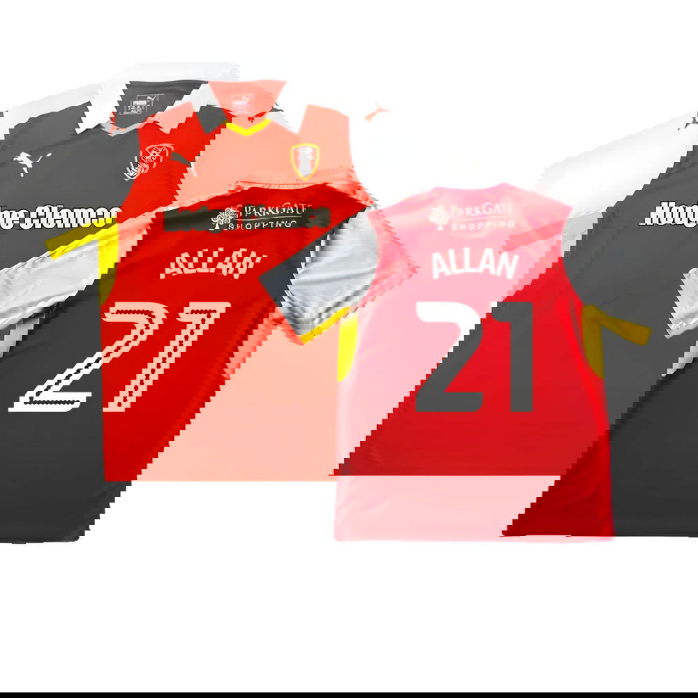 Rotherham 2016-17 Home Shirt ((Good) XL) (Allan 21) Rotherham 2016-17 Home Shirt ((Good) XL) (Allan 21)