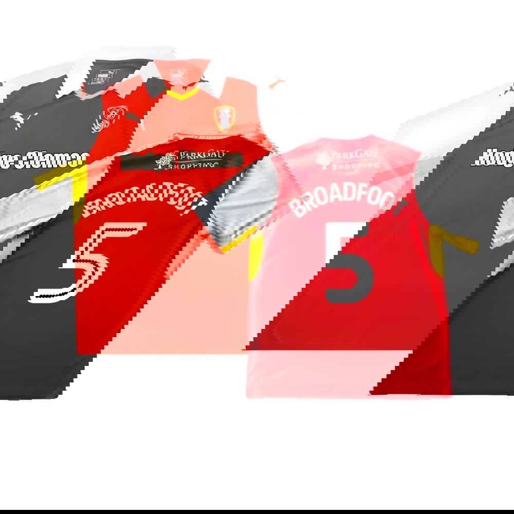 Rotherham 2016-17 Home Shirt ((Good) XL) (Broadfoot 5) Rotherham 2016-17 Home Shirt ((Good) XL) (Broadfoot 5)