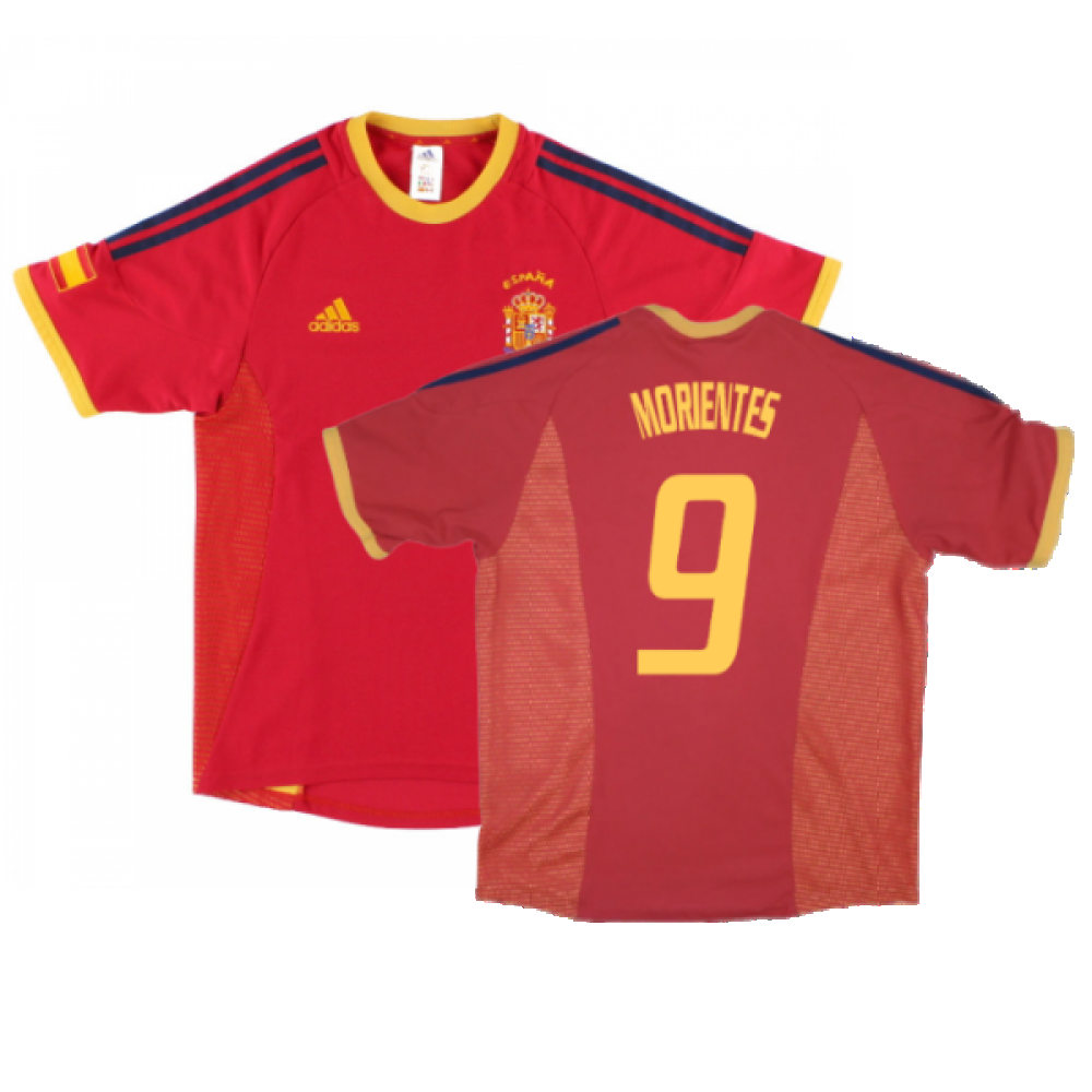 Spain 2002-04 Home Shirt ((Good) XL) (Morientes 9) Spain 2002-04 Home Shirt ((Good) XL) (Morientes 9)