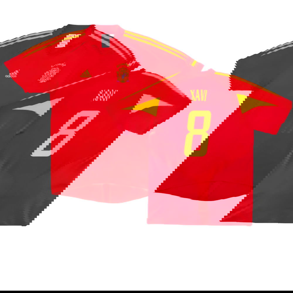 Spain 2004-06 Home Shirt ((Very Good) XL) (Xavi 8) Spain 2004-06 Home Shirt ((Very Good) XL) (Xavi 8)