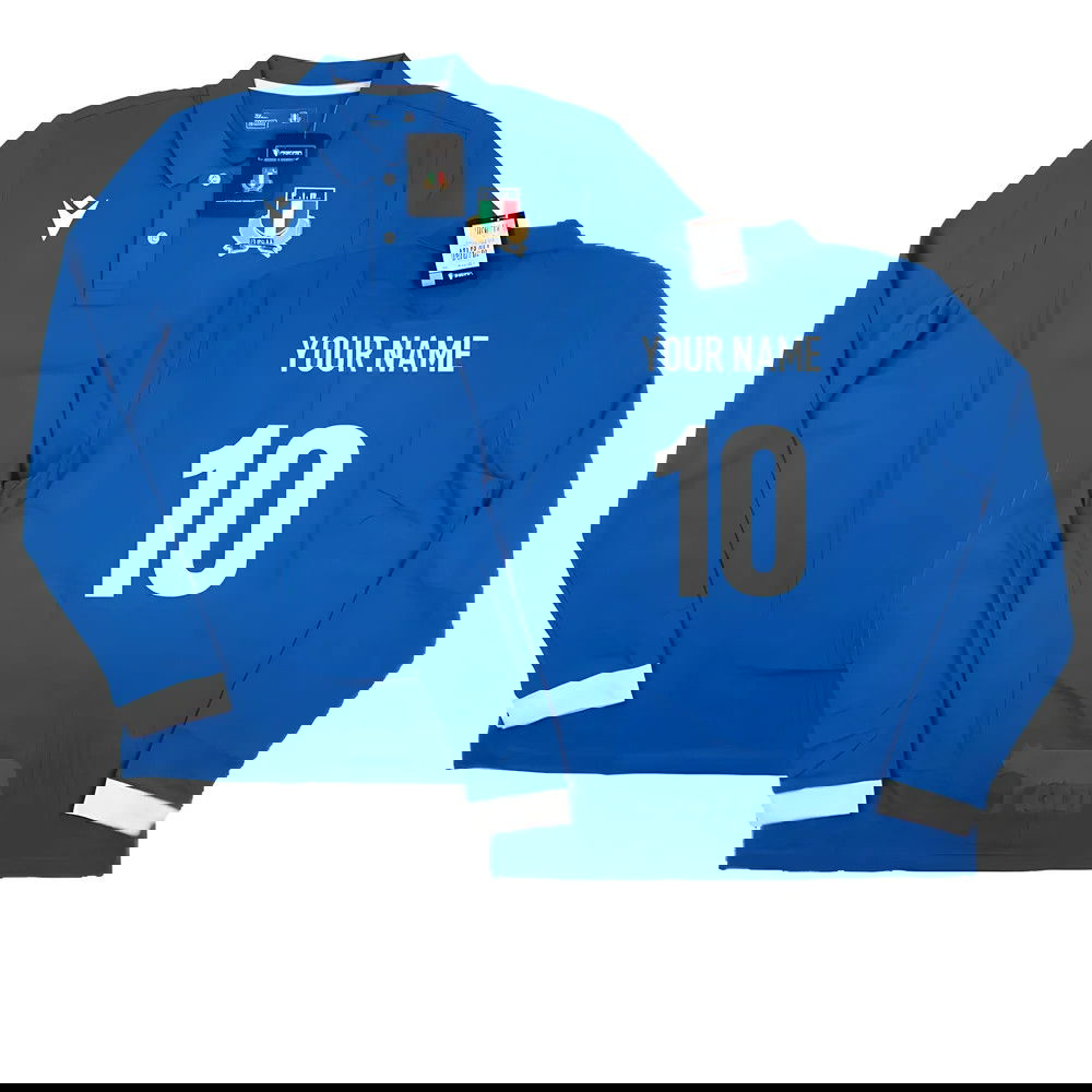 2023-2024 Italy Rugby Home LS Cotton Shirt (Your Name) 2023-2024 Italy Rugby Home LS Cotton Shirt (Your Name)