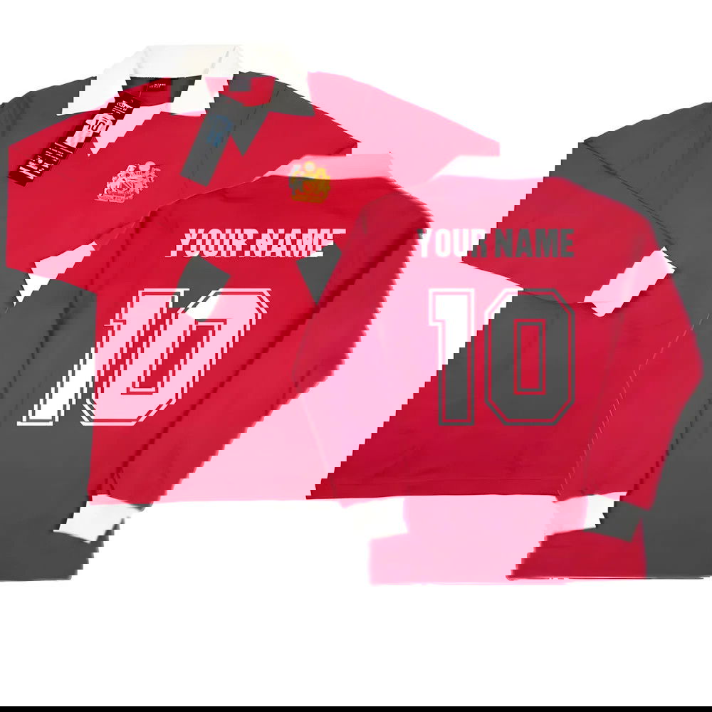 Manchester Reds 1970s Long Sleeve Retro Shirt (Your Name) Manchester Reds 1970s Long Sleeve Retro Shirt (Your Name)