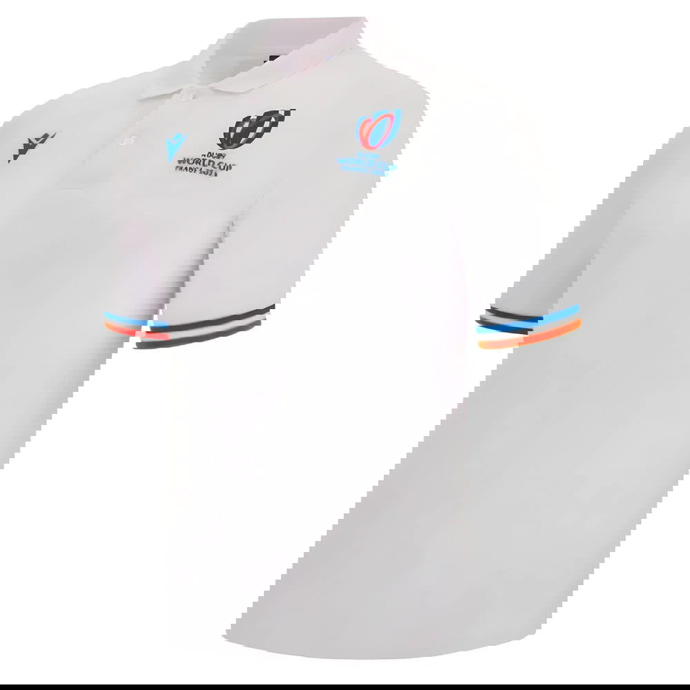 RWC 2023 Rugby World Cup Cotton Piquet Polo Shirt (White) RWC 2023 Rugby World Cup Cotton Piquet Polo Shirt (White)