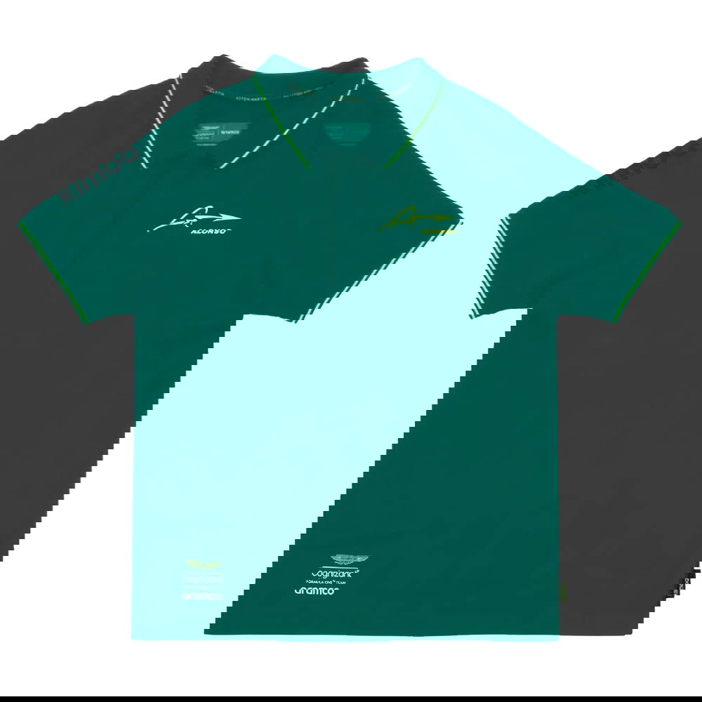 2023-2024 Aston Martin Lifestyle Alonso Polo Shirt (Green) 2023-2024 Aston Martin Lifestyle Alonso Polo Shirt (Green)