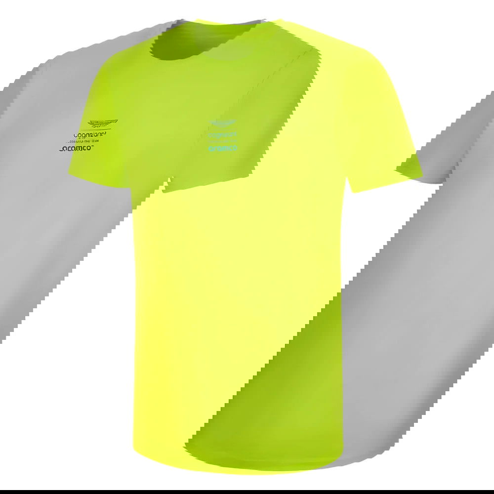 2023 Aston Martin Lifestyle Logo Tee Mens - Lime 2023 Aston Martin Lifestyle Logo Tee Mens - Lime