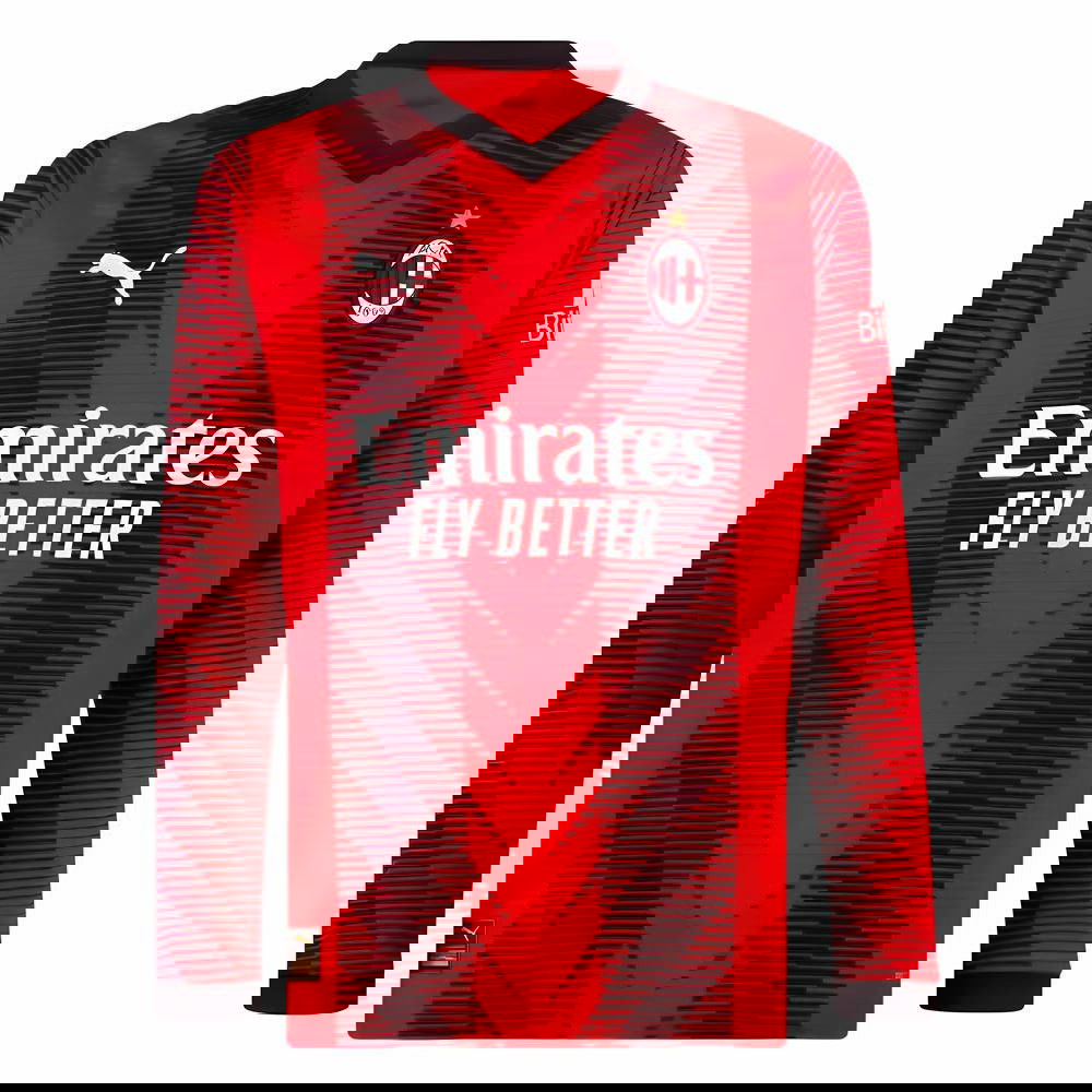 2023-2024 AC Milan Long Sleeve Home Shirt 2023-2024 AC Milan Long Sleeve Home Shirt