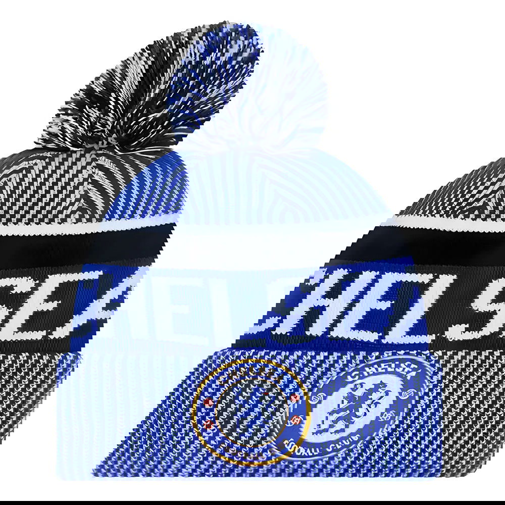 2023-2024 Chelsea 1905 Bobble Knit Beanie Hat (Blue) 2023-2024 Chelsea 1905 Bobble Knit Beanie Hat (Blue)