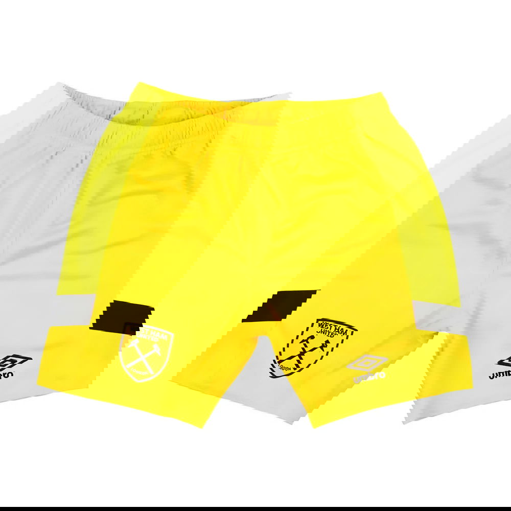 2023-2024 West Ham Goalkeeper Change Shorts (Yellow) - Kids 2023-2024 West Ham Goalkeeper Change Shorts (Yellow) - Kids