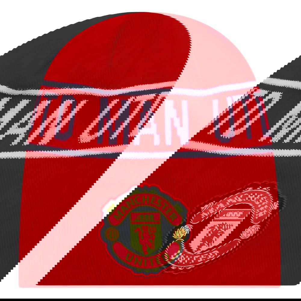 Man Utd Cuff Knit Hat Skull Beanie (Red) Man Utd Cuff Knit Hat Skull Beanie (Red)