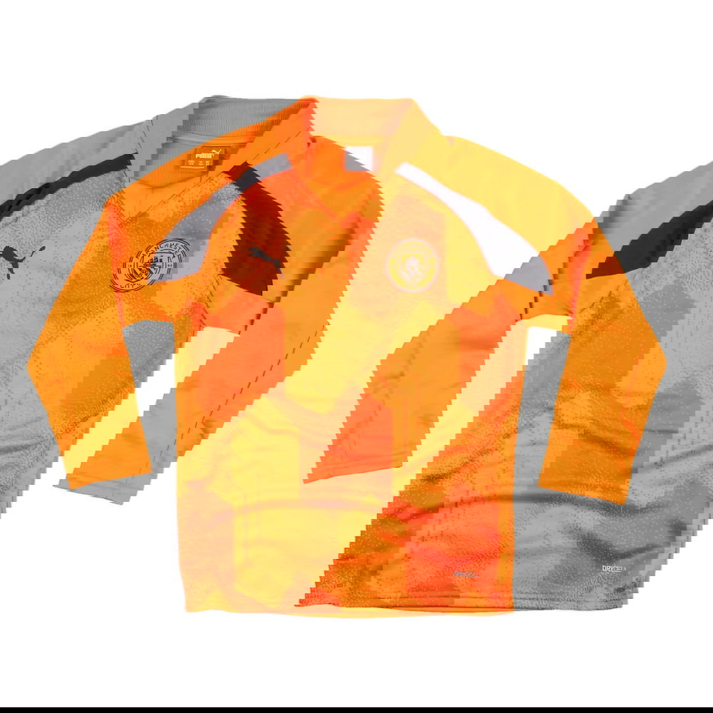 2023-2024 Man City Pre-Match LS Sweat Top (Orange) - Kids 2023-2024 Man City Pre-Match LS Sweat Top (Orange) - Kids