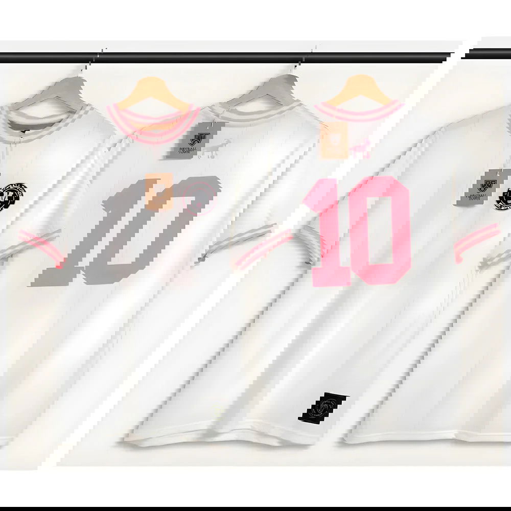 Miami Messi M GOAT White Retro Football Shirt Miami Messi M GOAT White Retro Football Shirt