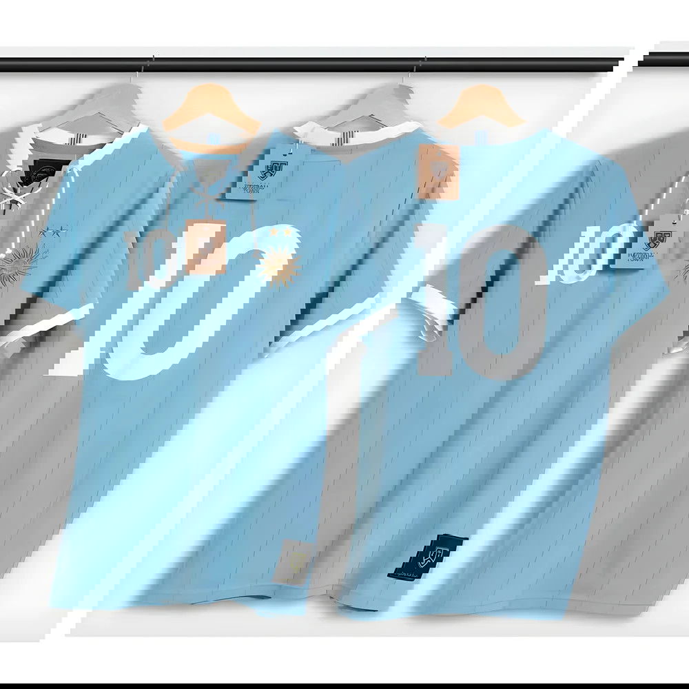 Uruguay Forlan Retro Shirt with Laces La Celeste Uruguay Forlan Retro Shirt with Laces La Celeste