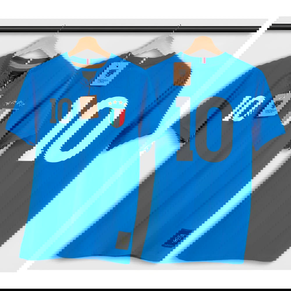 Italy Retro Shirt with Laces Gli Azzurri Italy Retro Shirt with Laces Gli Azzurri