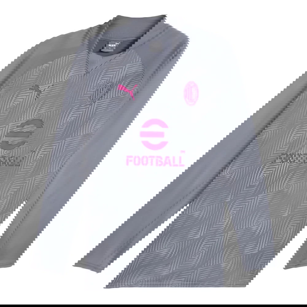 2023-2024 AC Milan Prematch LS Sweat Top (Gray Tile) 2023-2024 AC Milan Prematch LS Sweat Top (Gray Tile)