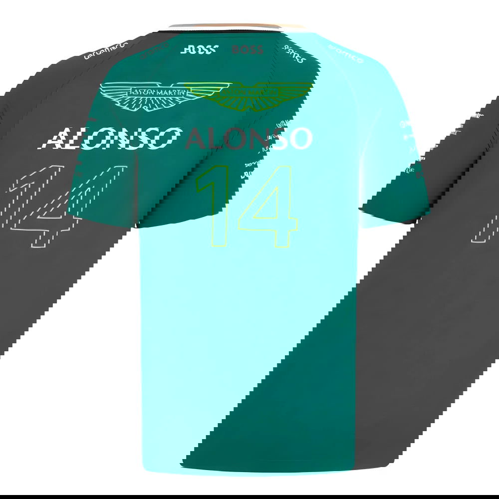 2024 Aston Martin Fernando Alonso Team Tee (Green) - Kids 2024 Aston Martin Fernando Alonso Team Tee (Green) - Kids