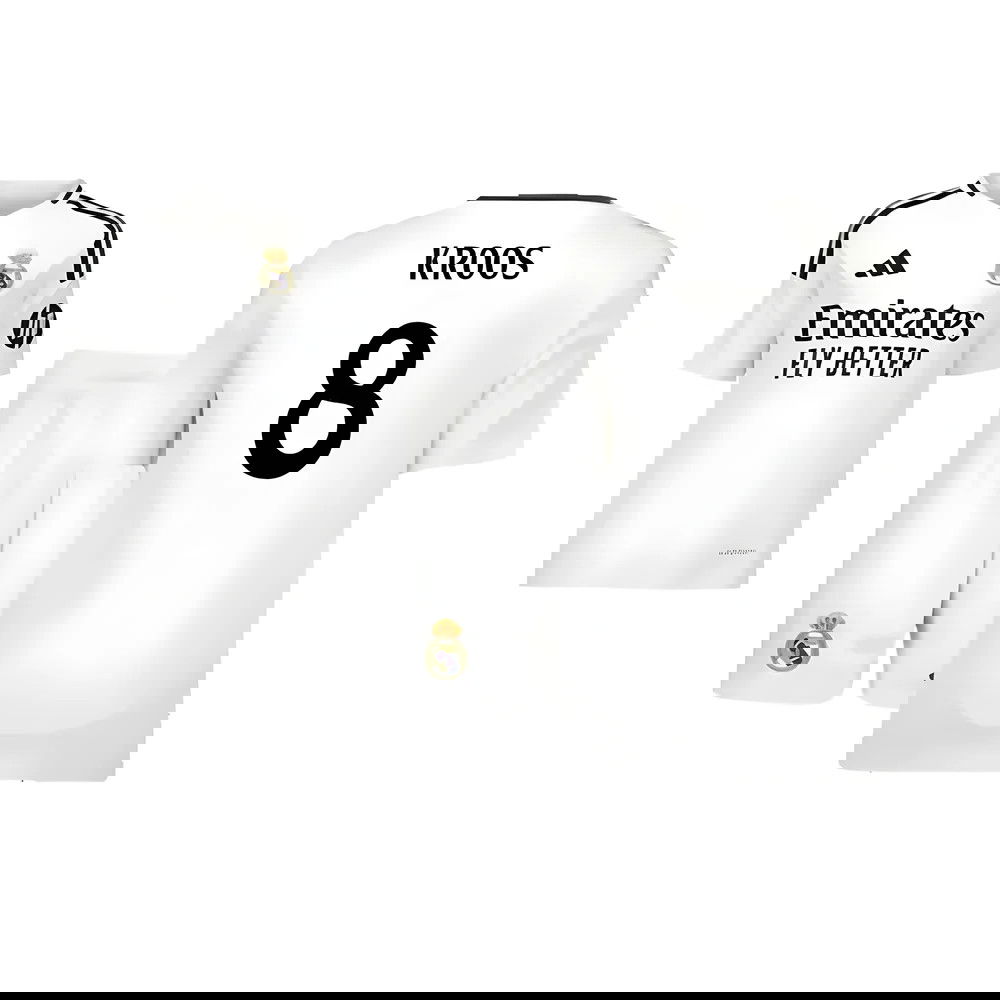 2024-2025 Real Madrid Home Youth Kit (Kroos 8) 2024-2025 Real Madrid Home Youth Kit (Kroos 8)