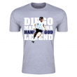 Diego Maradona Hand of God Legend T-Shirt (Grey) - Kids  Diego Maradona Hand of God Legend T-Shirt (Grey) - Kids