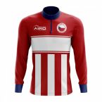 Czech Republic Concept Football Half Zip Midlayer Top (Red-White)