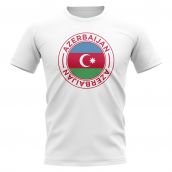 Azerbaijan Football Badge T-Shirt (White)  Azerbaijan Football Badge T-Shirt (White)