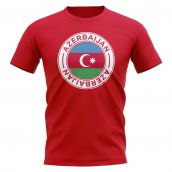 Azerbaijan Football Badge T-Shirt (Red)  Azerbaijan Football Badge T-Shirt (Red)