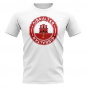 Gibraltar Football Badge T-Shirt (White)  Gibraltar Football Badge T-Shirt (White)