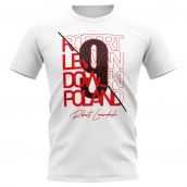 Robert Lewandowski Poland Graphic Signature T-Shirt (White)  Robert Lewandowski Poland Graphic Signature T-Shirt (White)