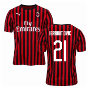2019-2020 AC Milan Puma Home Football Shirt (Ibrahimovic 21)