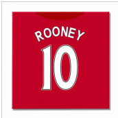 Man United 16-17 Canvas Print (Rooney 10)