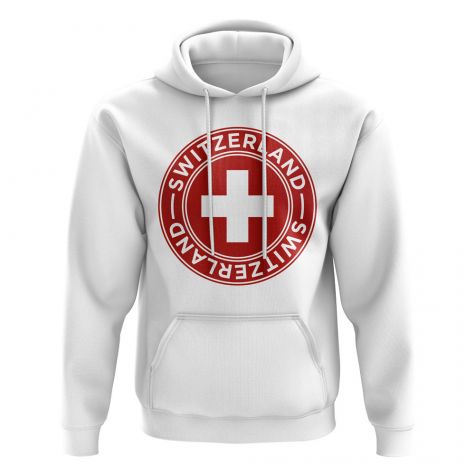 Switzerland Football Badge Hoodie (White)  Switzerland Football Badge Hoodie (White)