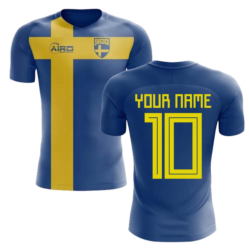 2024-2025 Sweden Flag Concept Football Shirt (Your Name)