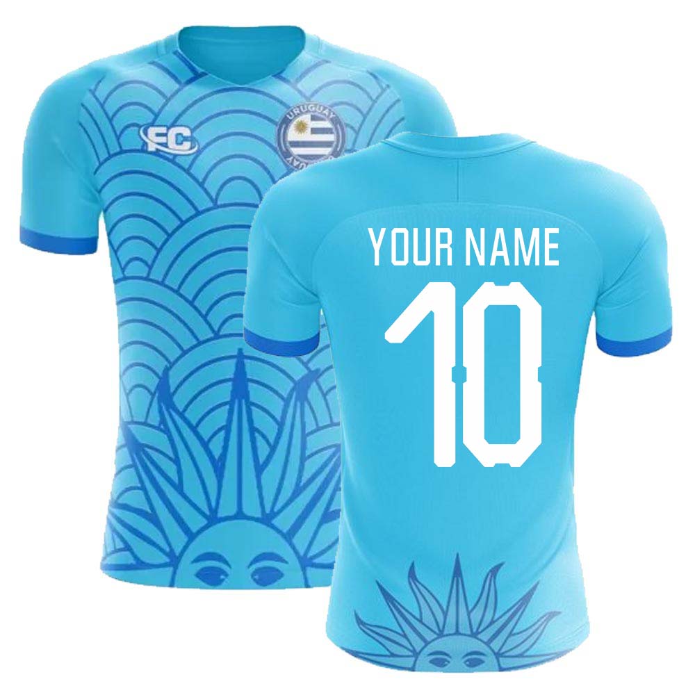 2018-2019 Uruguay Fans Culture Concept Home Shirt (Your Name) - Kids (Long Sleeve)