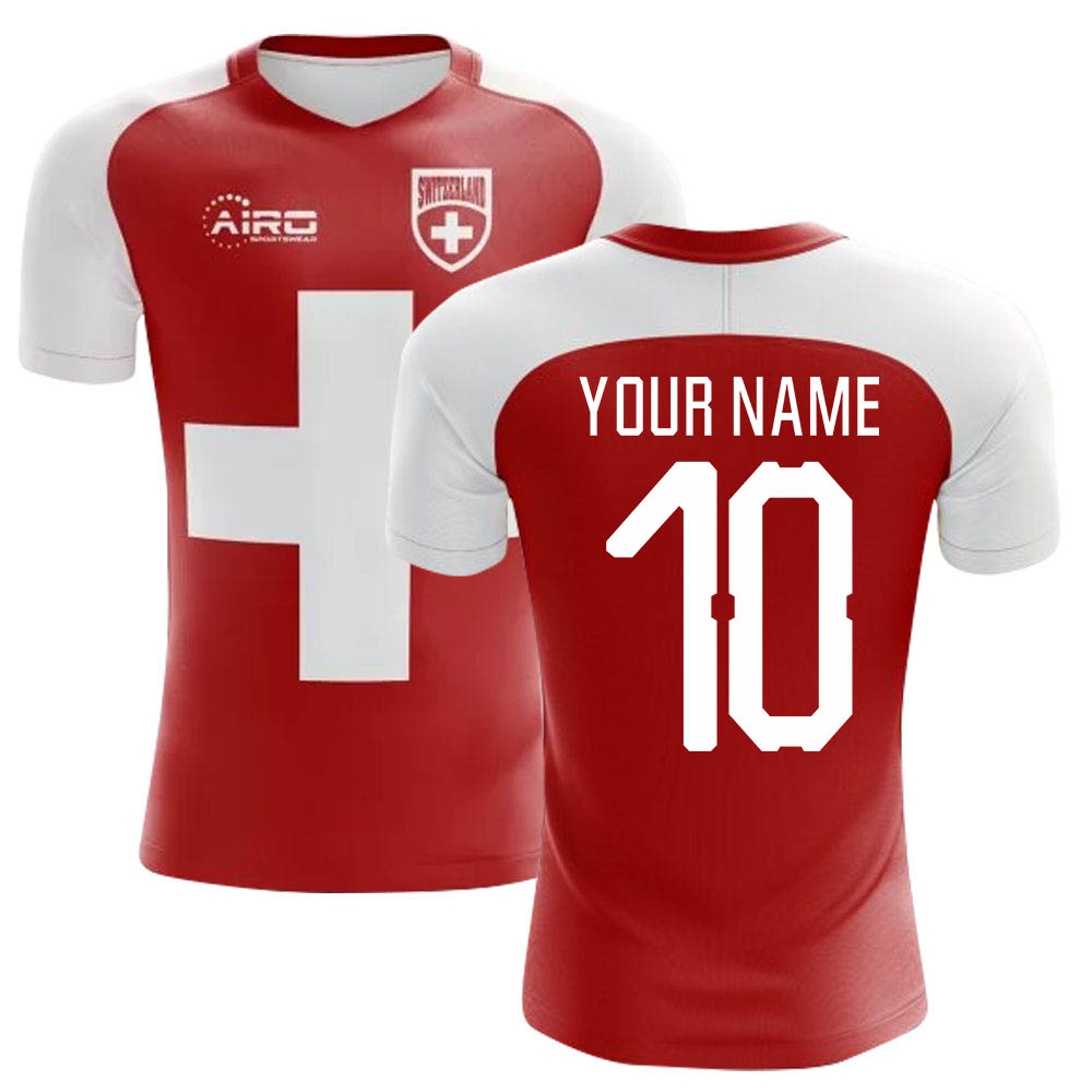 2025-2026 Switzerland Flag Concept Football Shirt (Your Name) -Kids