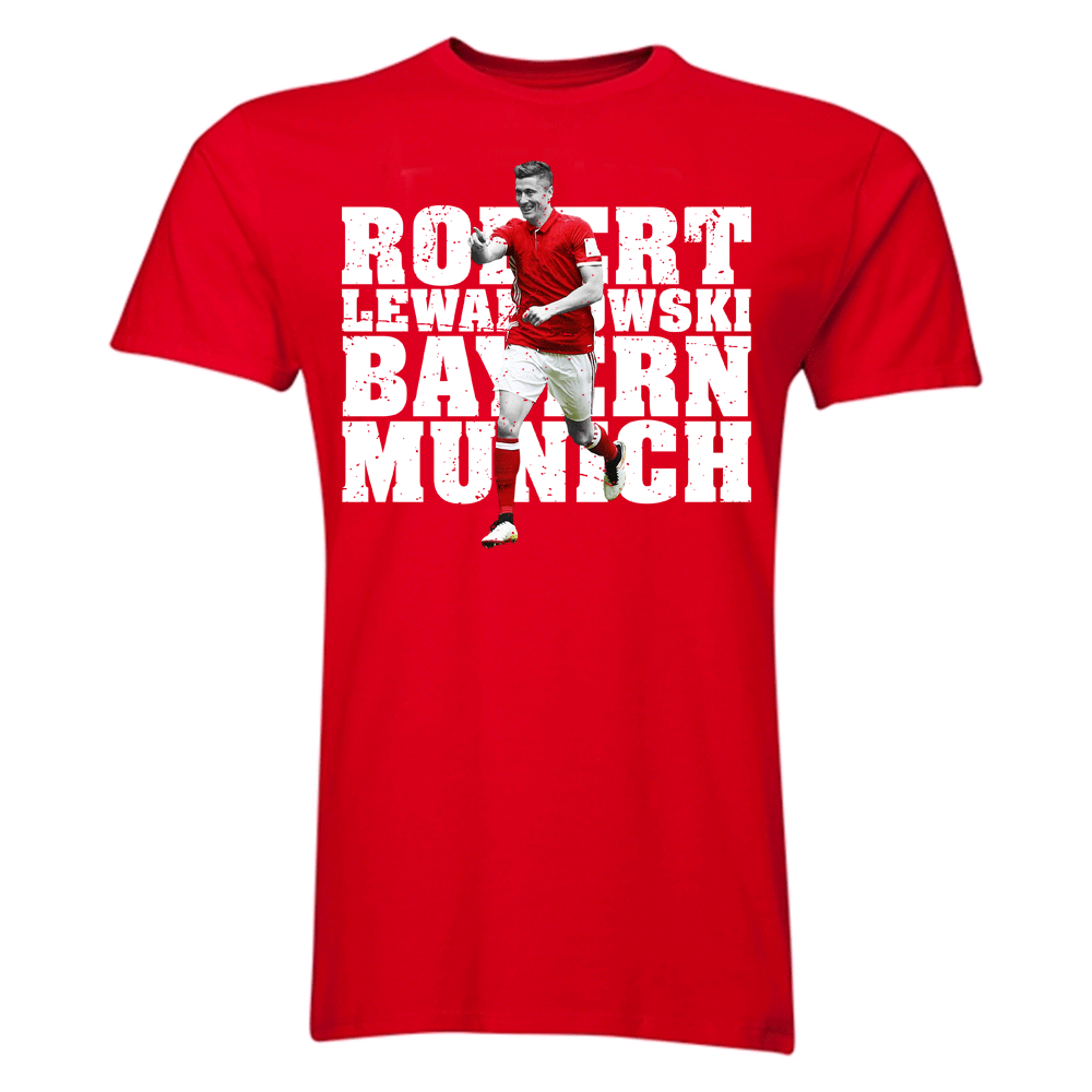 Robert Lewandowski Bayern Munich Player T-Shirt (Red) - Kids