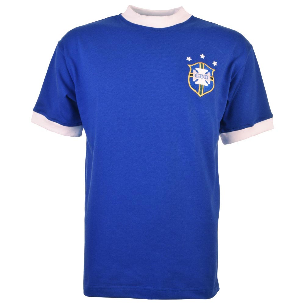 Brasilien 1974 Retro Fußball Trikot Klassisch Abzeichen Ringer T-Shirt XXL
