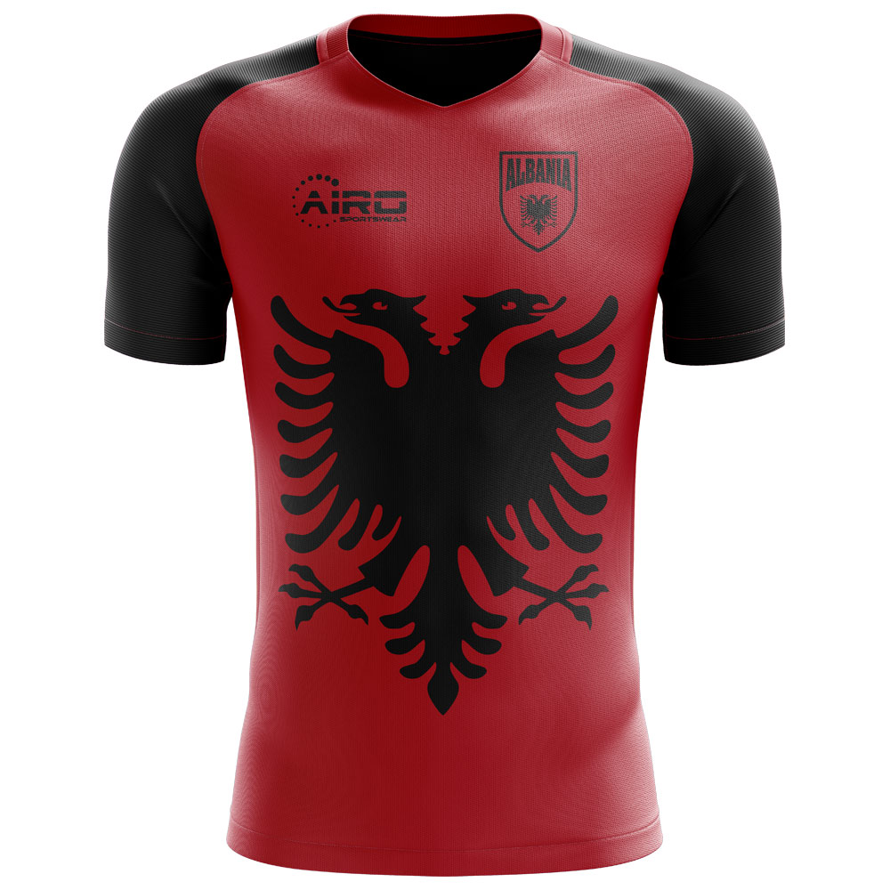 2025-2026 Albania Flag Concept Football Shirt - Kids (Long Sleeve)