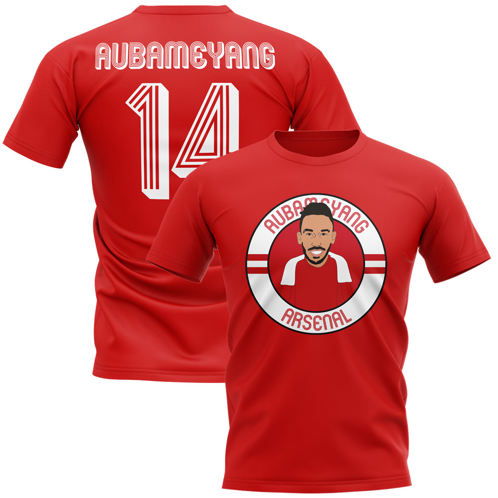 Pierre-emerick Aubameyang Arsenal Illustration T-Shirt (Red)