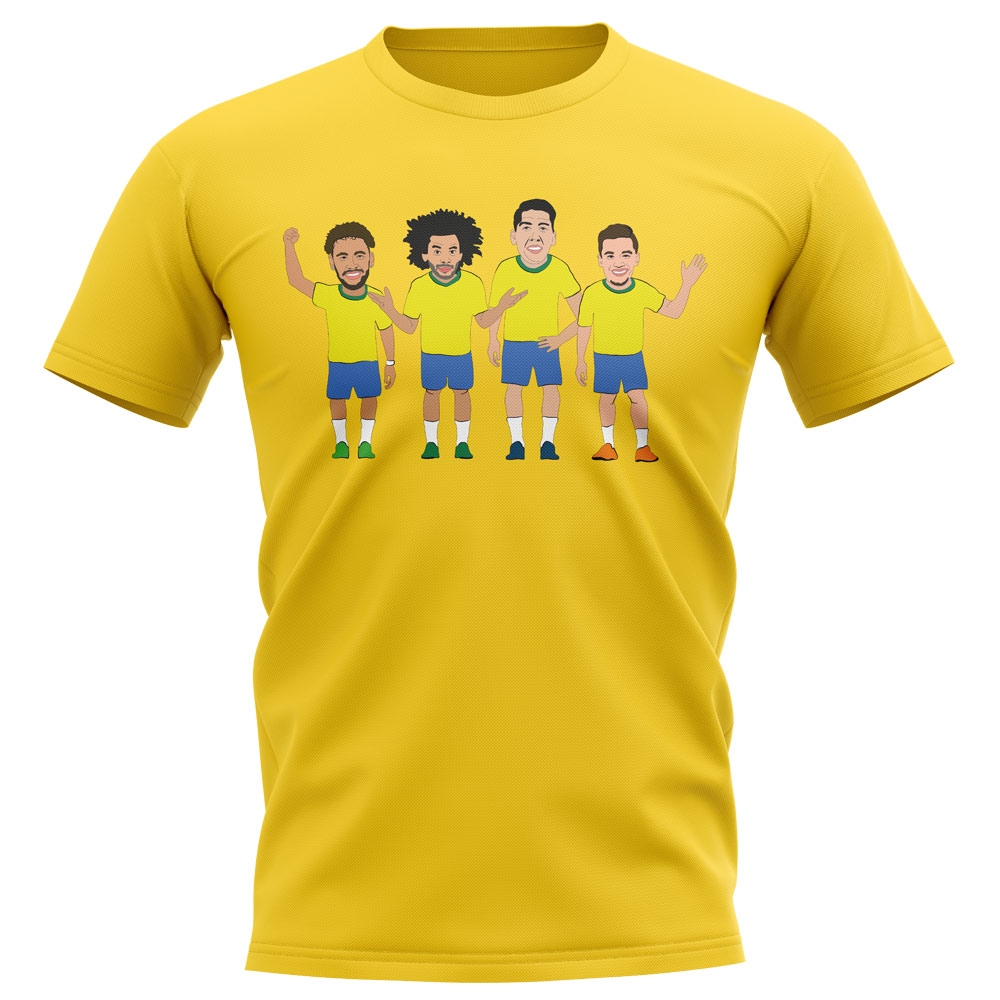 Brazil Players Illustration T-Shirt (Yellow)