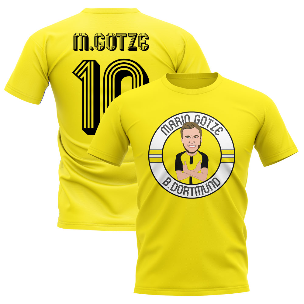 Mario Gotze Borussia Dortmund Illustration T-Shirt (Yellow)