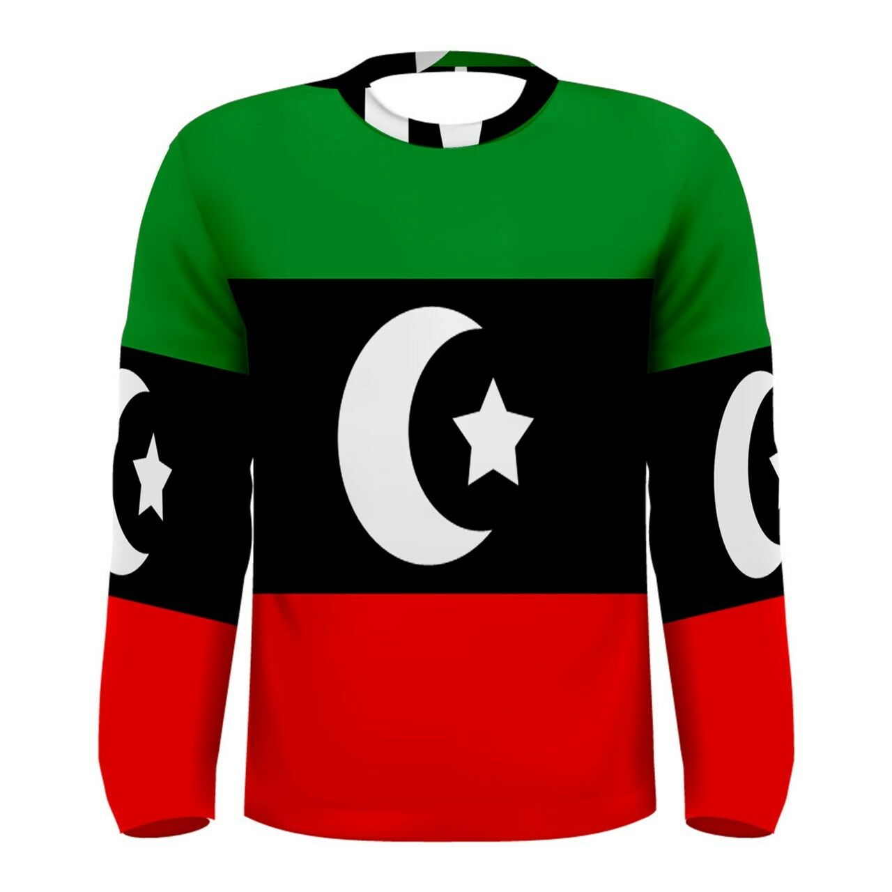 Libya Flag Long Sleeve Sublimated Sports Jersey