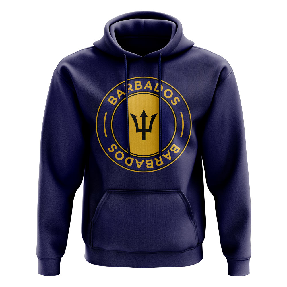 Barbados Football Badge Hoodie (Navy)