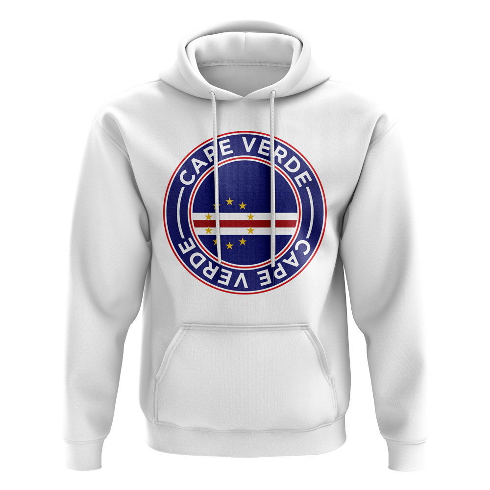 Cape Verde Football Badge Hoodie (White)