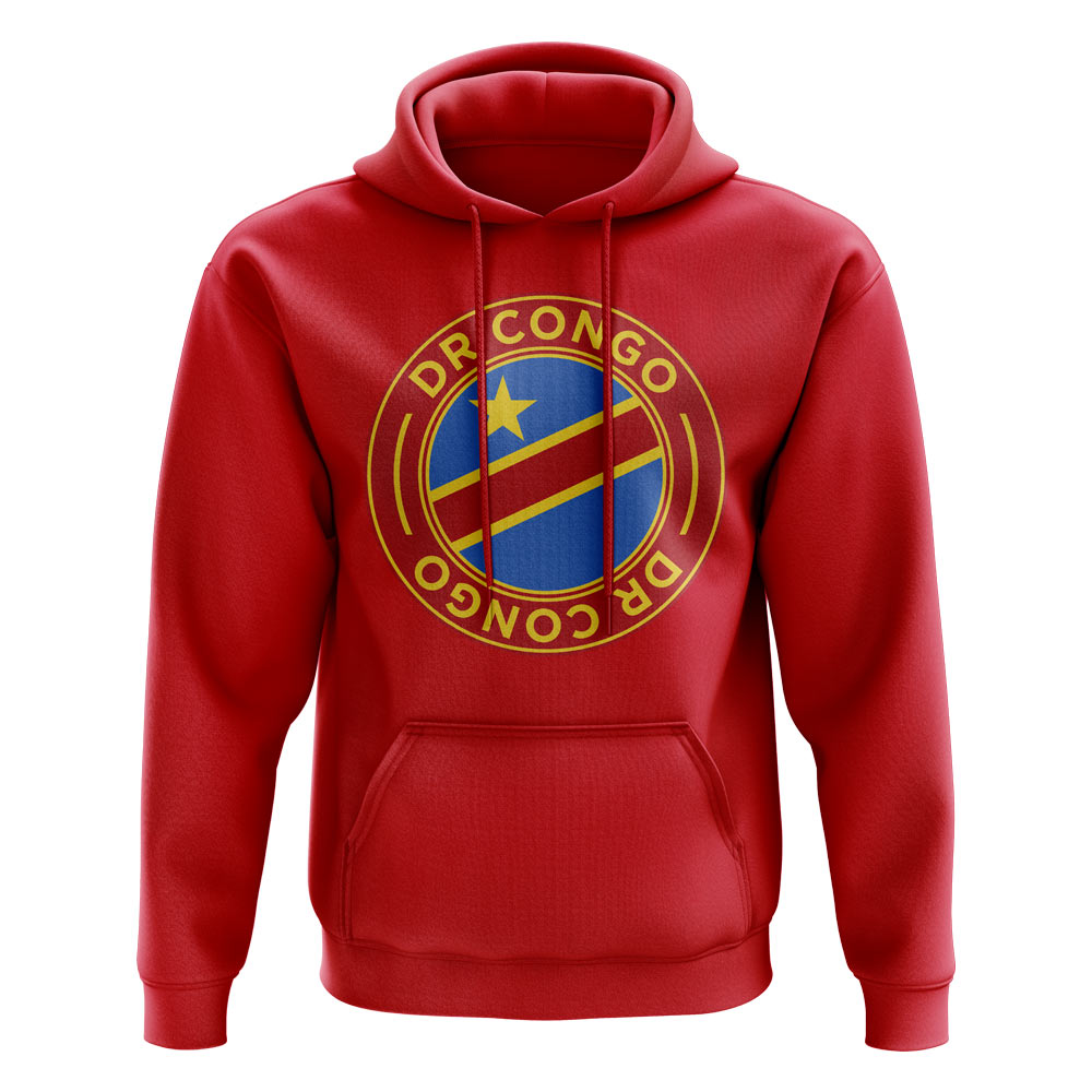 DR Congo Football Badge Hoodie (Red)