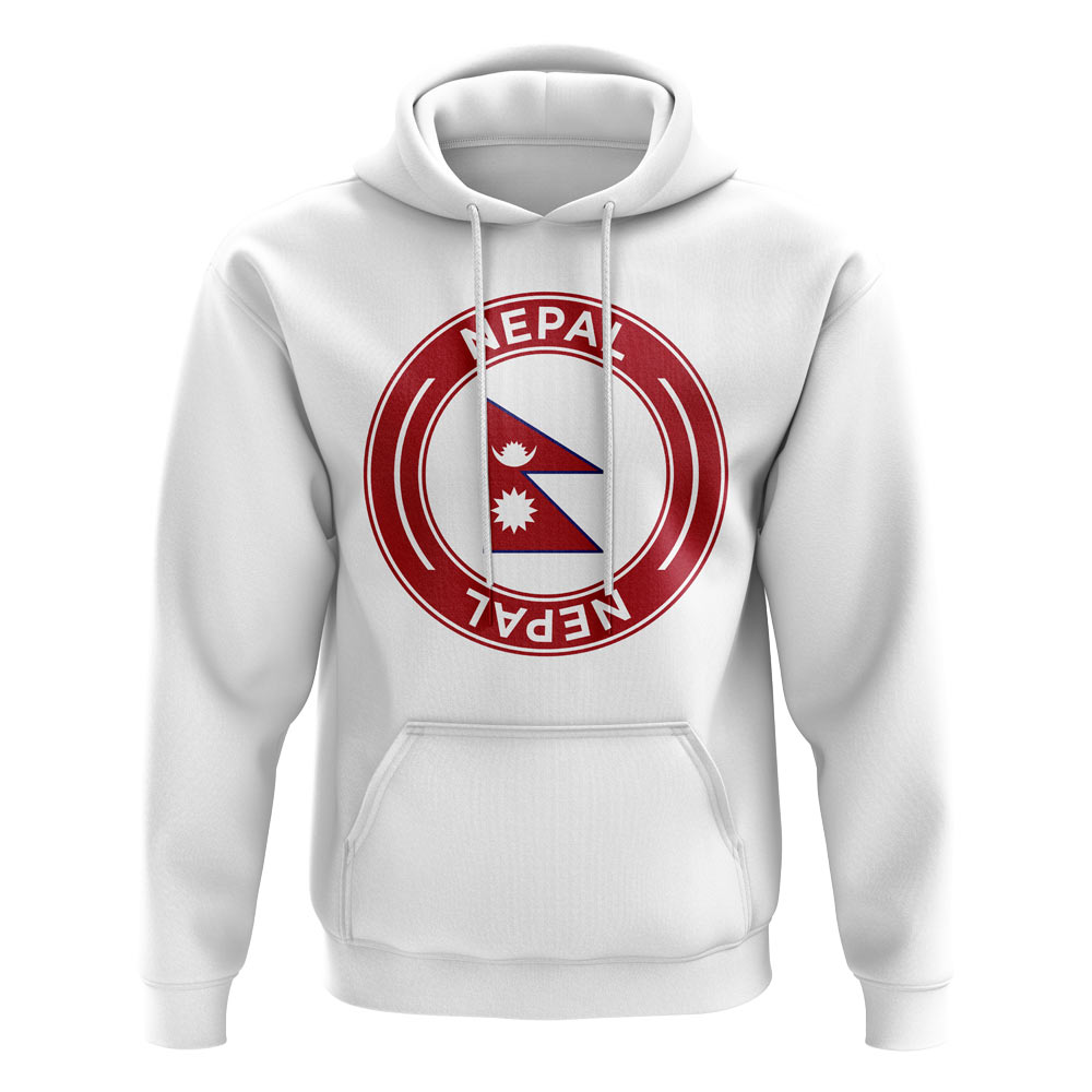 Nepal Football Badge Hoodie (White)