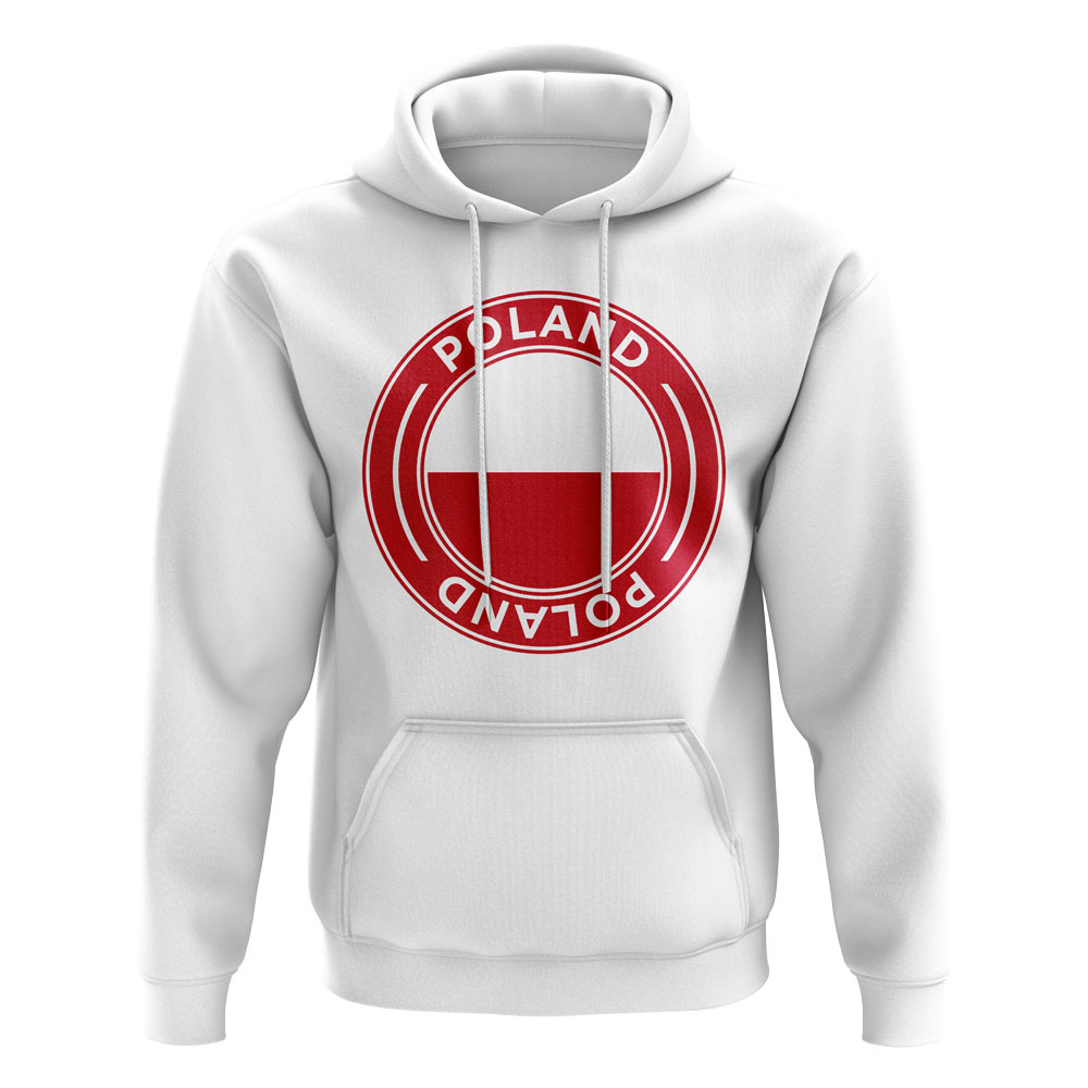 Poland Football Badge Hoodie (White)