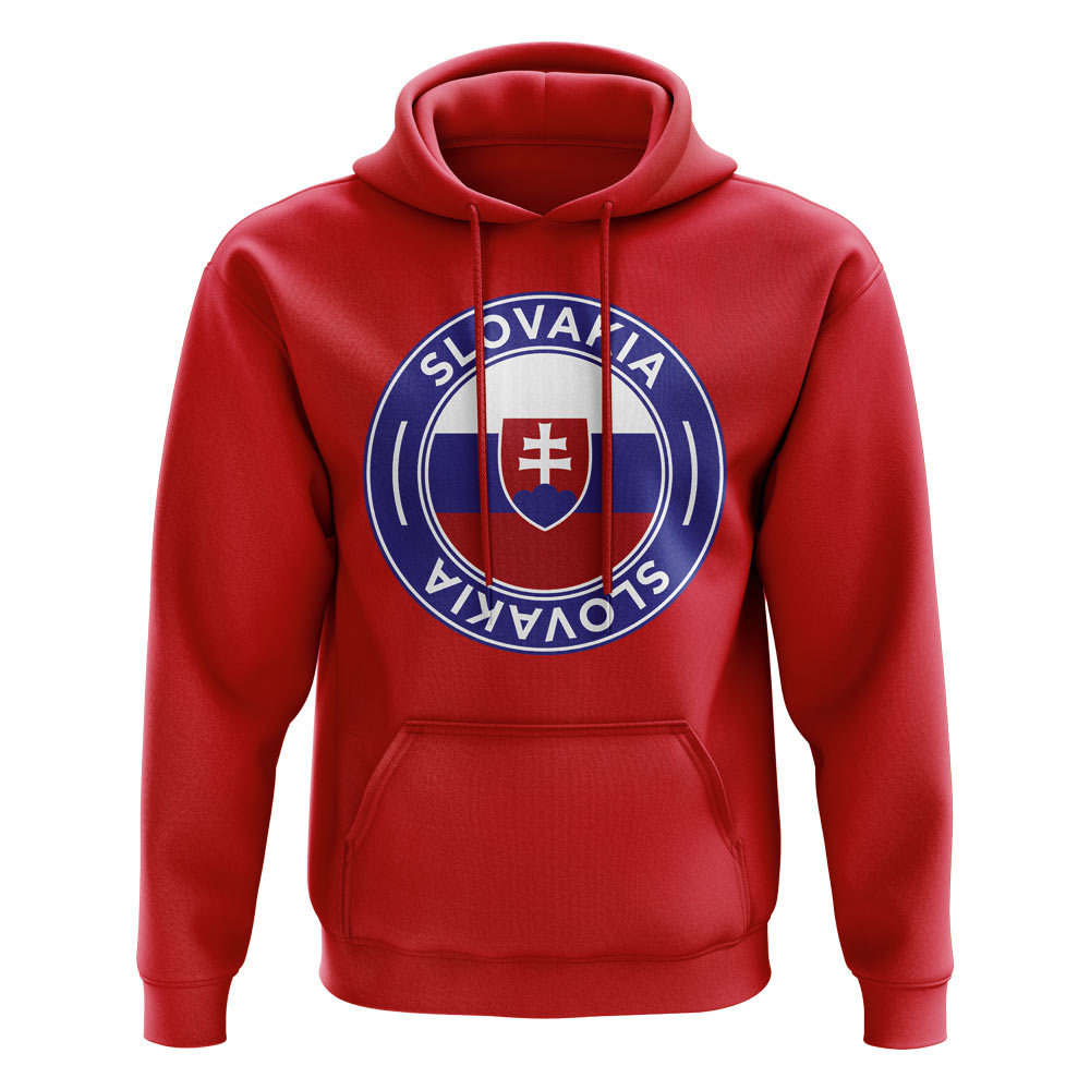 Slovakia Football Badge Hoodie (Red)