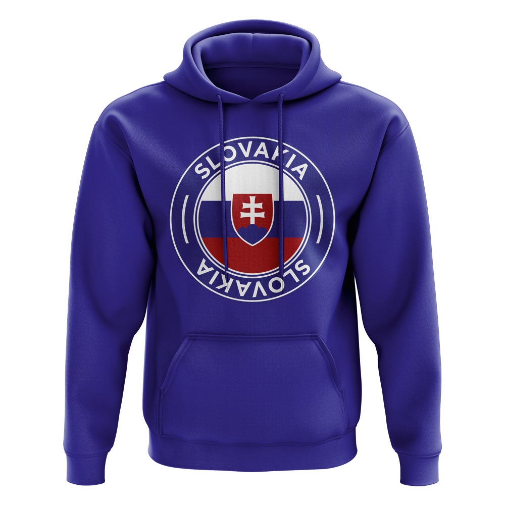 Slovakia Football Badge Hoodie (Royal)