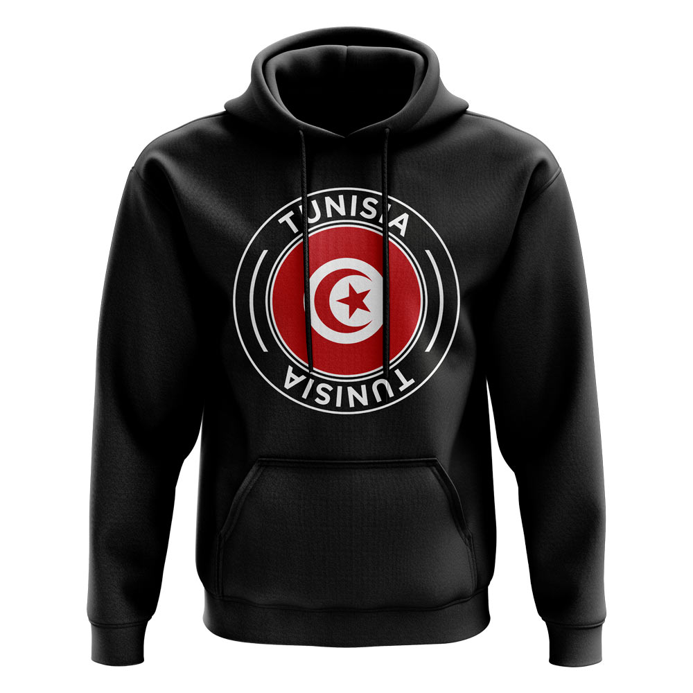 Tunisia Football Badge Hoodie (Black)