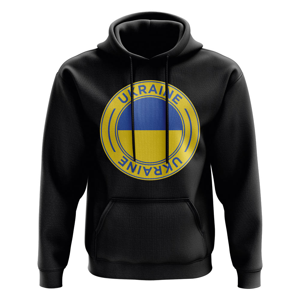 Ukraine Football Badge Hoodie (Black)