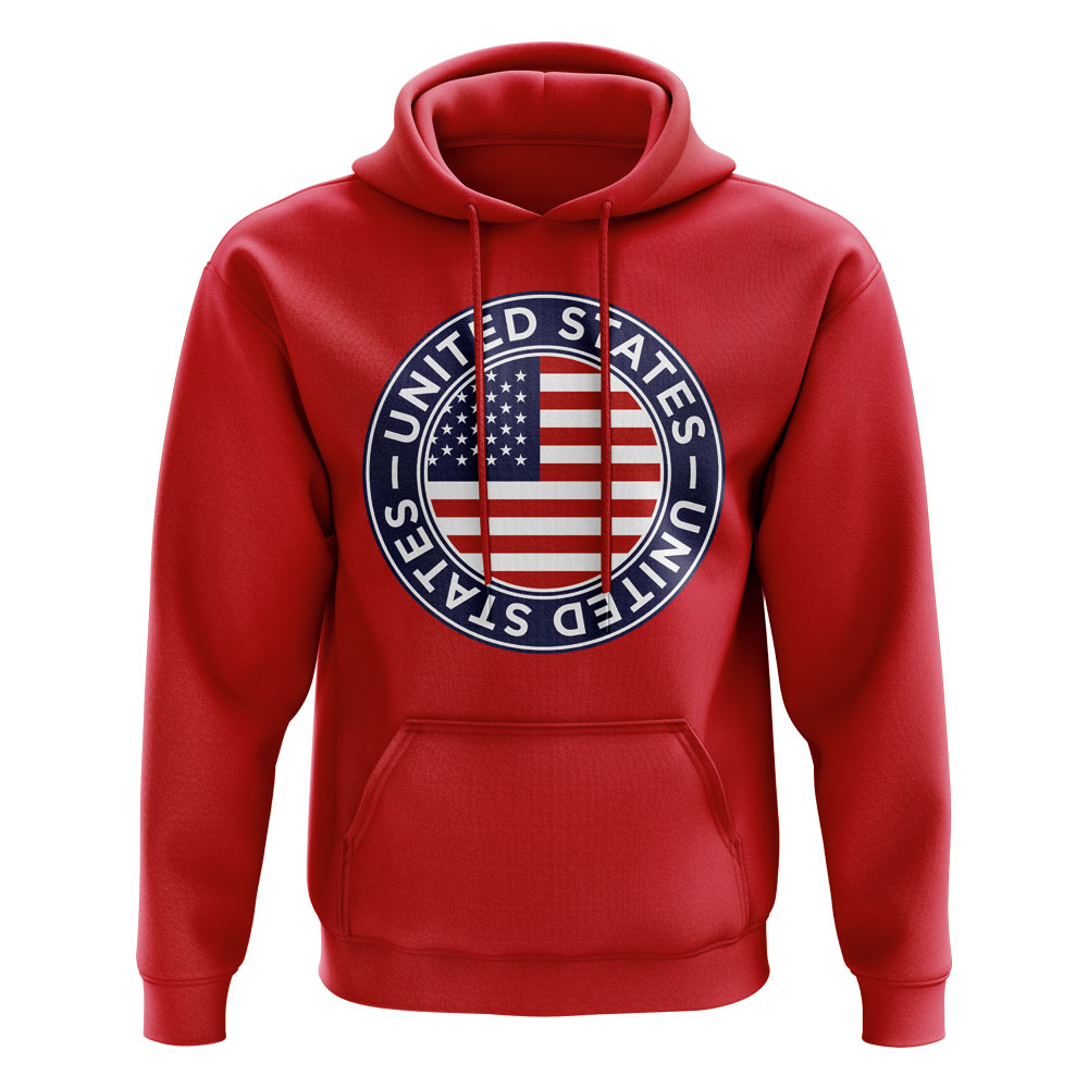 USA Football Badge Hoodie (Red)